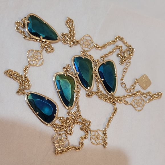 Rare Kendra Scott Long Black Iridescent Necklace - Picture 4 of 16